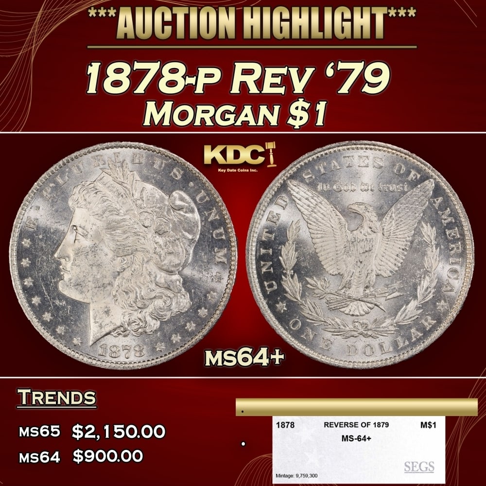 1878-p Rev '79 Morgan Dollar $1 ms64+ SEGS: 1878-p Rev '79 Morgan Dollar $1 ms64+ SEGS. 0