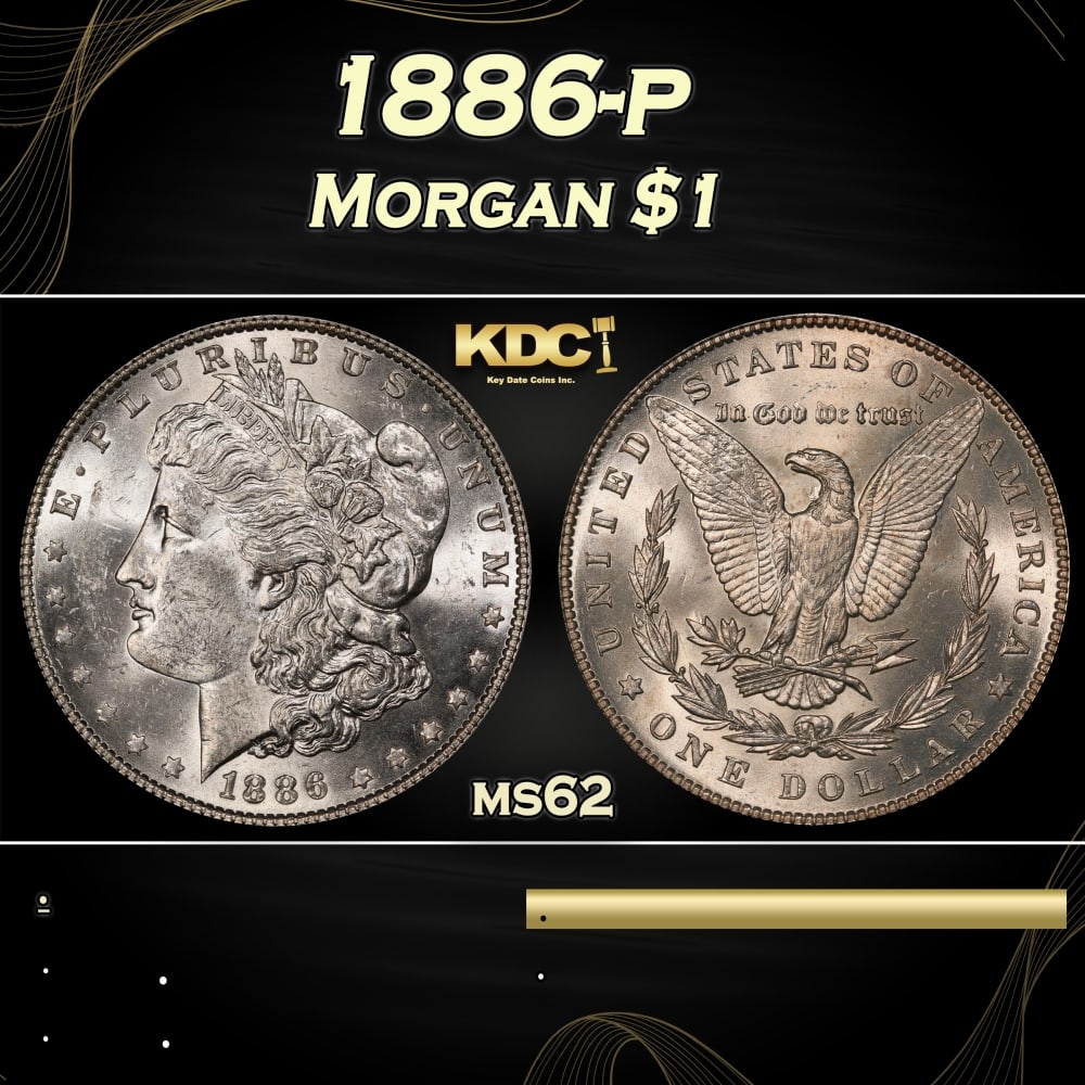 1886-p Morgan Dollar $1 Grades ms62 (1 of 3)