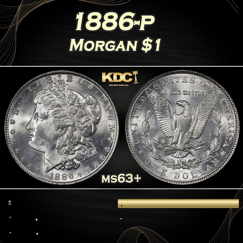 1886-p Morgan Dollar $1 Grades ms63+ (1 of 3)