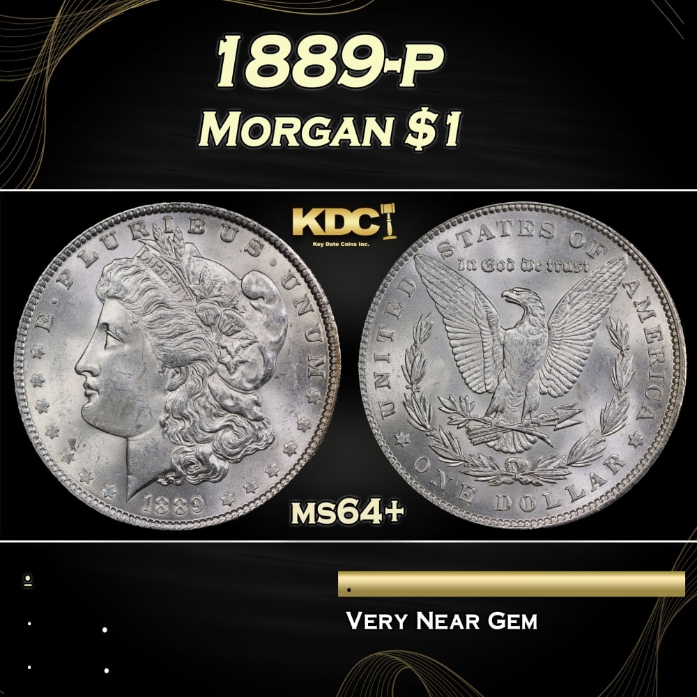 1889-p Morgan Dollar $1 Grades ms64+: 1889-p Morgan Dollar $1 Grades ms64+. 0