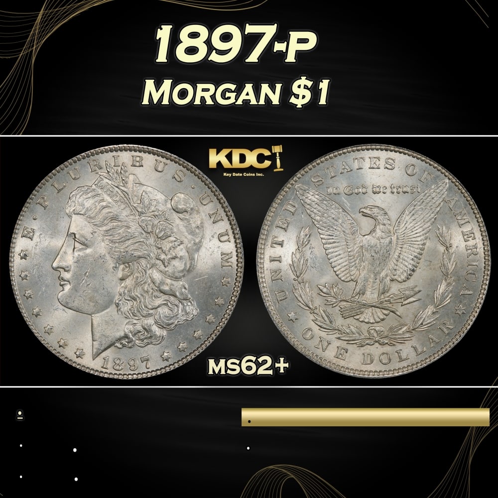 1897-p Morgan Dollar $1 Grades ms62+: 1897-p Morgan Dollar $1 Grades ms62+. 0