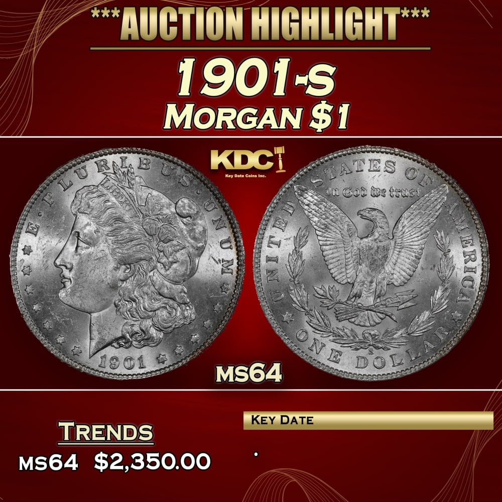 1901-s Morgan Dollar $1 ms64 SEGS: 1901-s Morgan Dollar $1 ms64 SEGS. 0