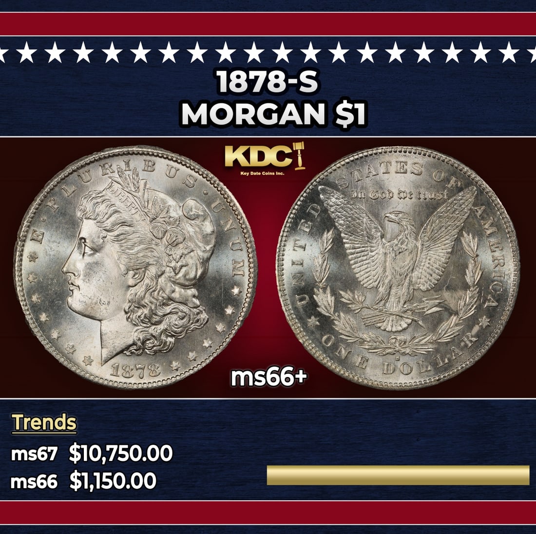 1878-s Morgan Dollar $1 ms66+ SEGS (1 of 3)