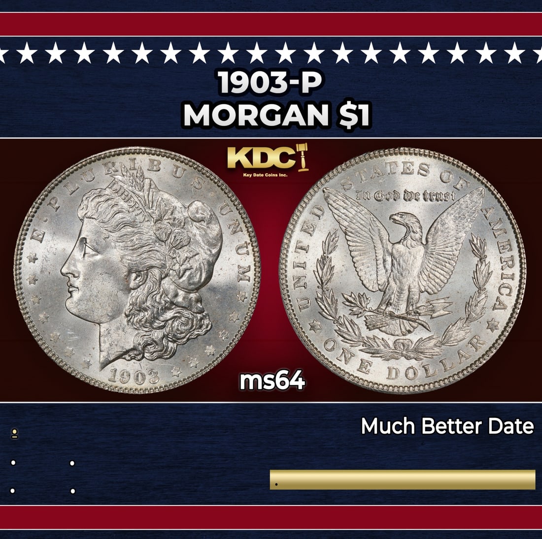 1903-p Morgan Dollar $1 Grades ms64: 1903-p Morgan Dollar $1 Grades ms64.