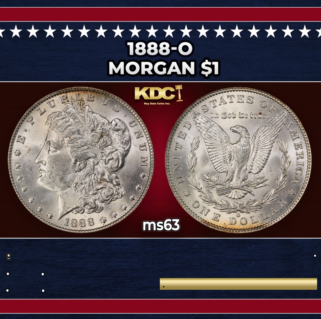 1888-o Morgan Dollar $1 Grades ms63: 1888-o Morgan Dollar $1 Grades ms63.