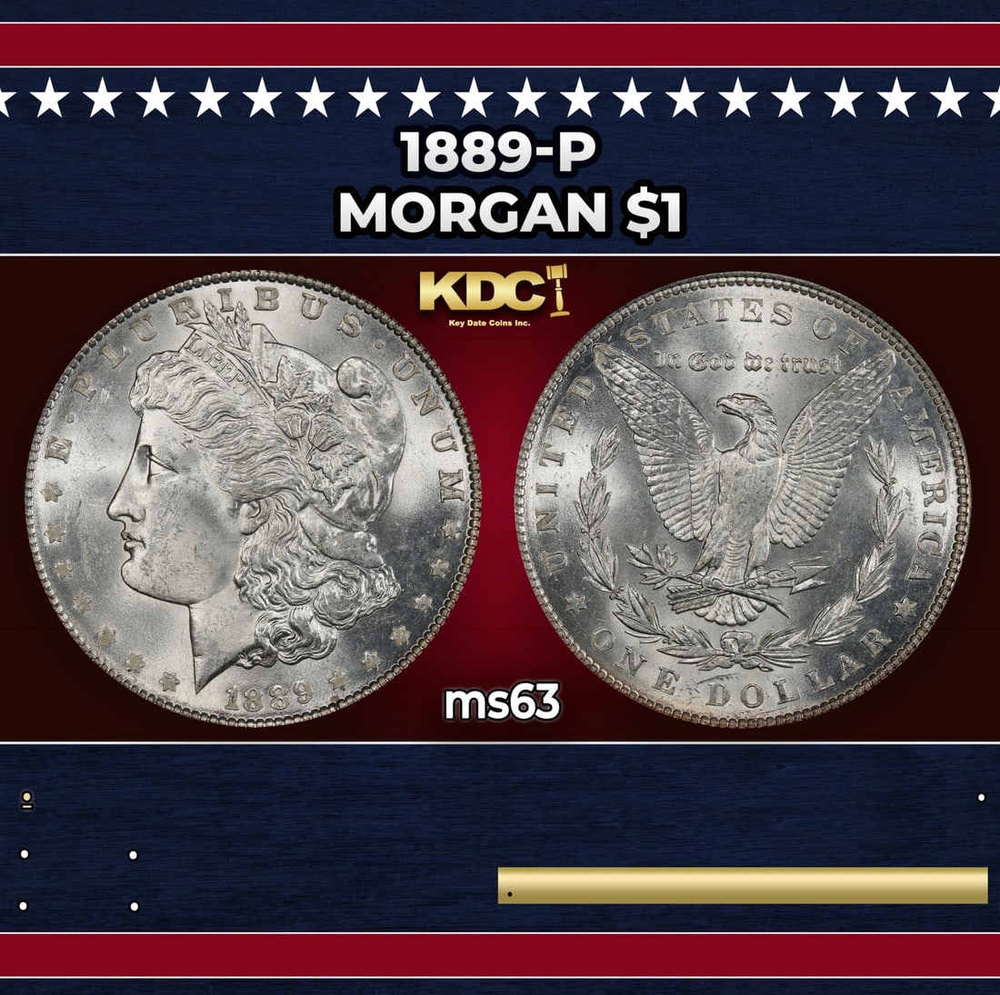 1889-p Morgan Dollar $1 Grades ms63: 1889-p Morgan Dollar $1 Grades ms63.