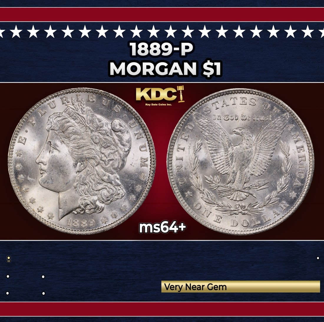 1889-p Morgan Dollar $1 Grades ms64+: 1889-p Morgan Dollar $1 Grades ms64+.