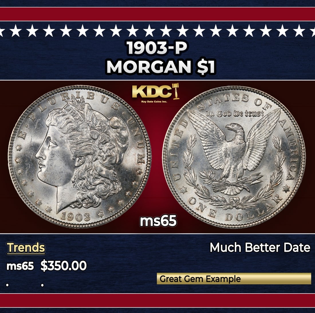 1903-p Morgan Dollar $1 Grades ms65: 1903-p Morgan Dollar $1 Grades ms65.