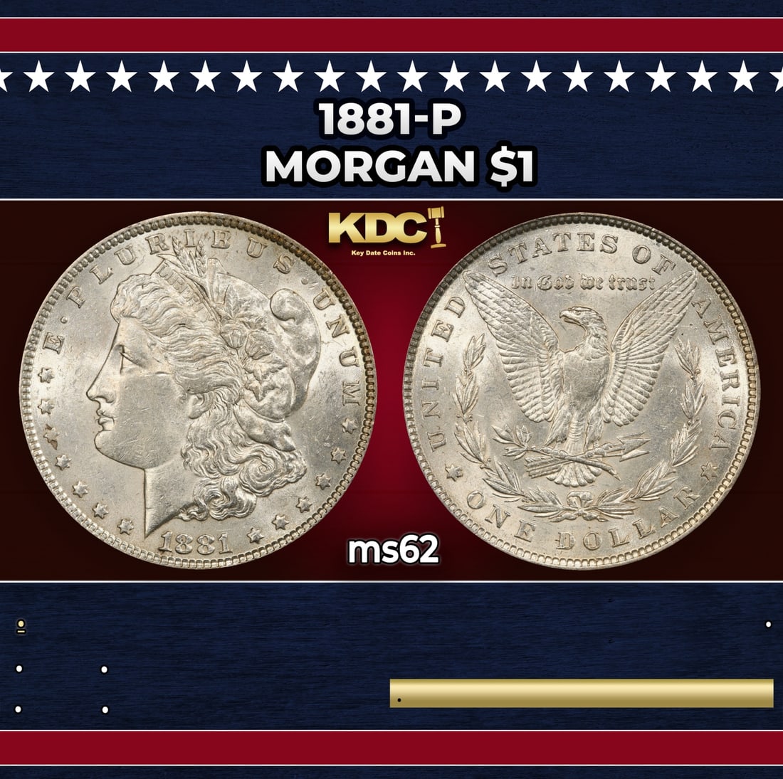 1881-p Morgan Dollar $1 Grades ms62: 1881-p Morgan Dollar $1 Grades ms62.