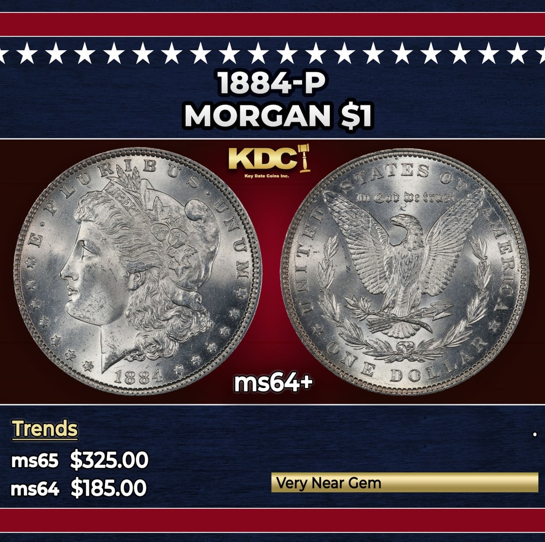 1884-p Morgan Dollar $1 Grades ms64+: 1884-p Morgan Dollar $1 Grades ms64+.