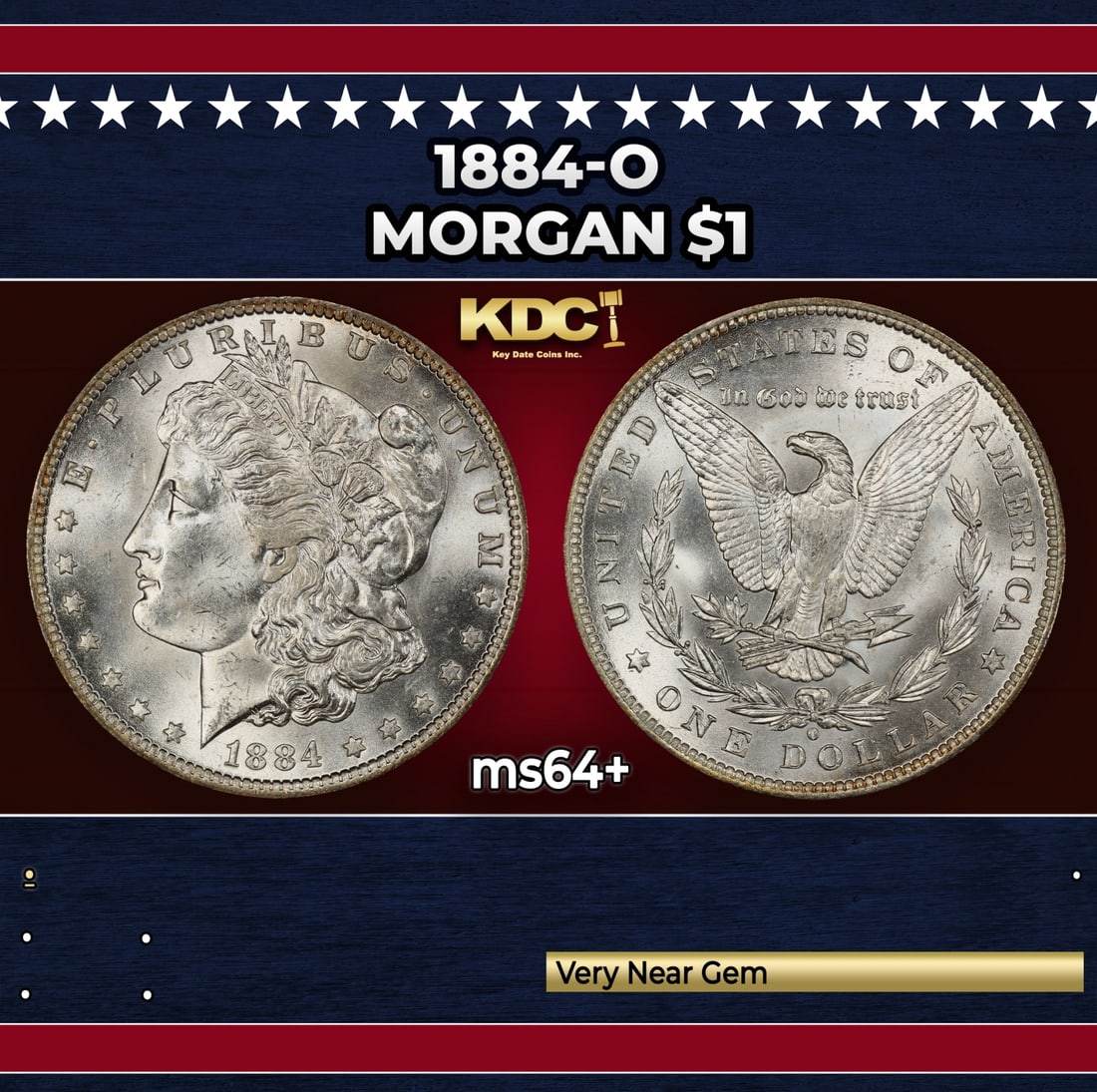1884-o Morgan Dollar $1 Grades ms64+ (1 of 3)