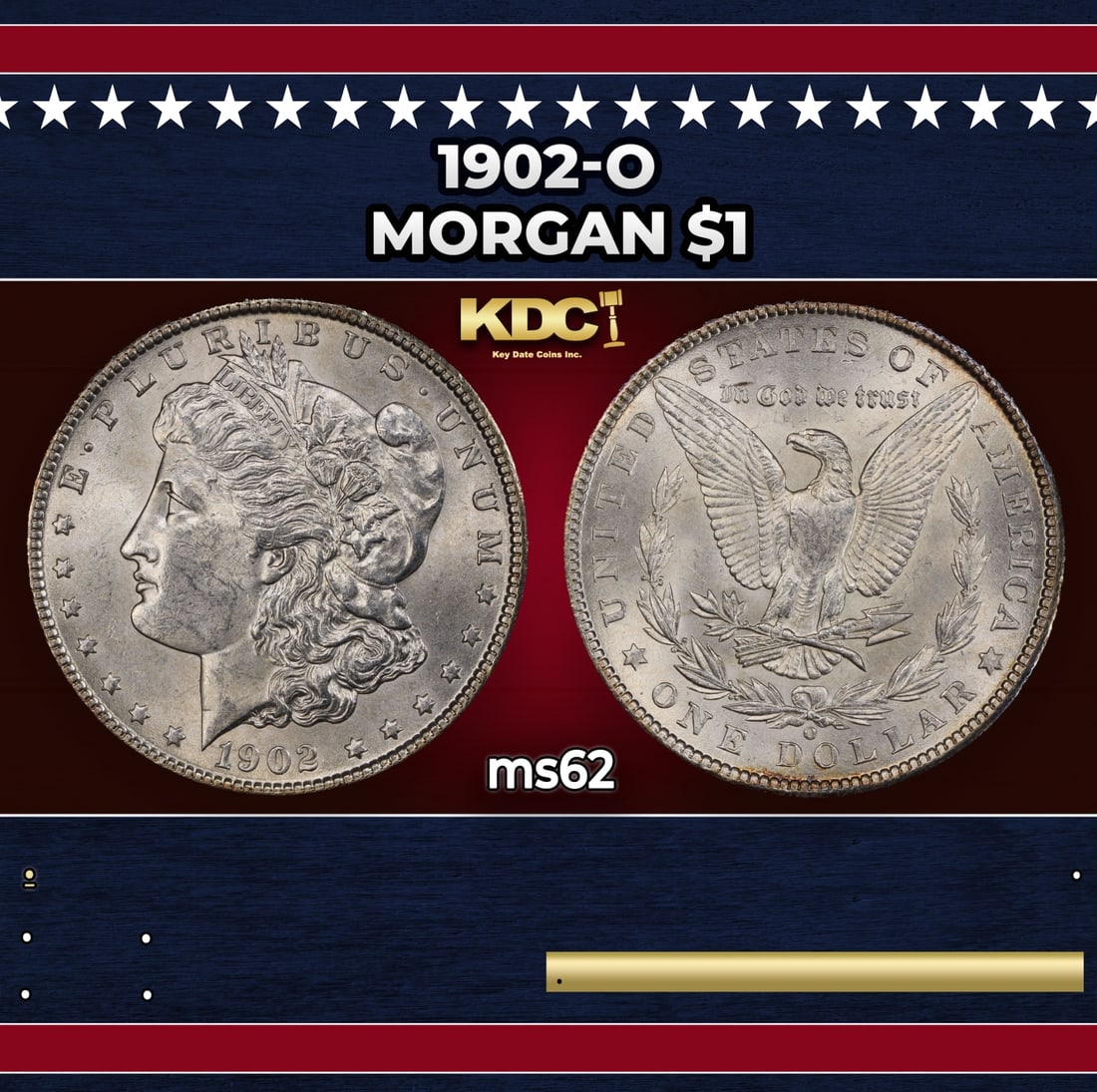 1902-o Morgan Dollar $1 Grades ms62: 1902-o Morgan Dollar $1 Grades ms62.