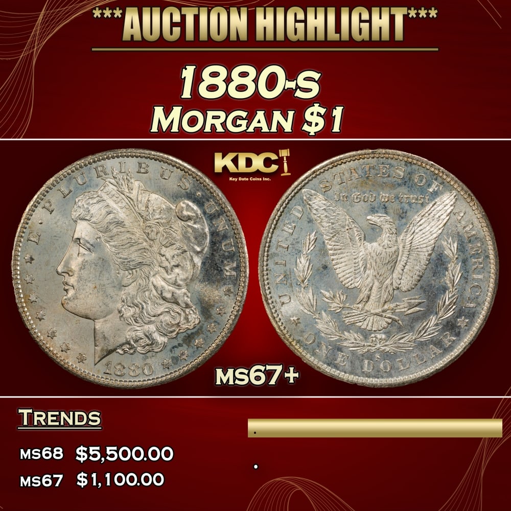 1880-s Morgan Dollar $1 ms67+ SEGS: 1880-s Morgan Dollar $1 ms67+ SEGS. 0