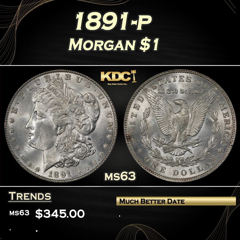 1891-p Morgan Dollar $1 Grades ms63: 1891-p Morgan Dollar $1 Grades ms63. 0