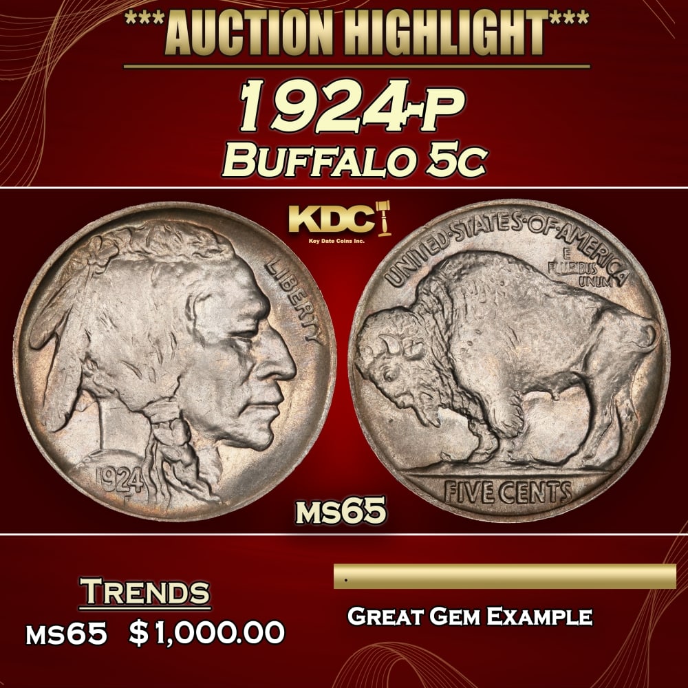 1924-p Buffalo Nickel 5c ms65 SEGS: 1924-p Buffalo Nickel 5c ms65 SEGS.