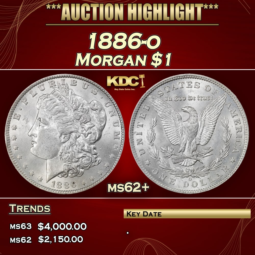 1886-o Morgan Dollar $1 ms62+ USCG: 1886-o Morgan Dollar $1 ms62+ USCG. 0