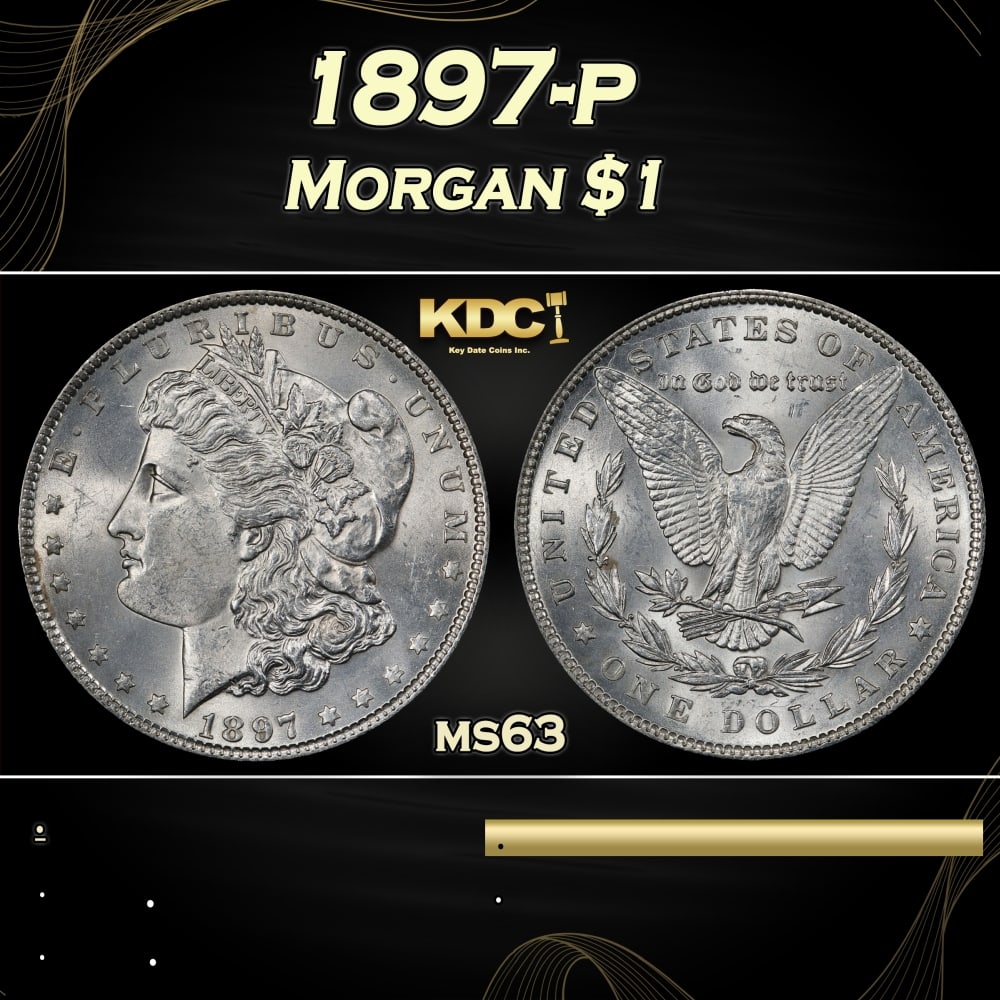 1897-p Morgan Dollar $1 Grades ms63 (1 of 3)