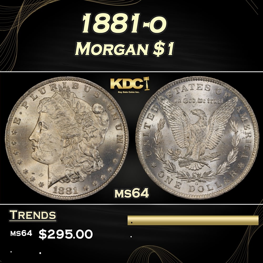 1881-o Morgan Dollar $1 Grades ms64: 1881-o Morgan Dollar $1 Grades ms64. 0