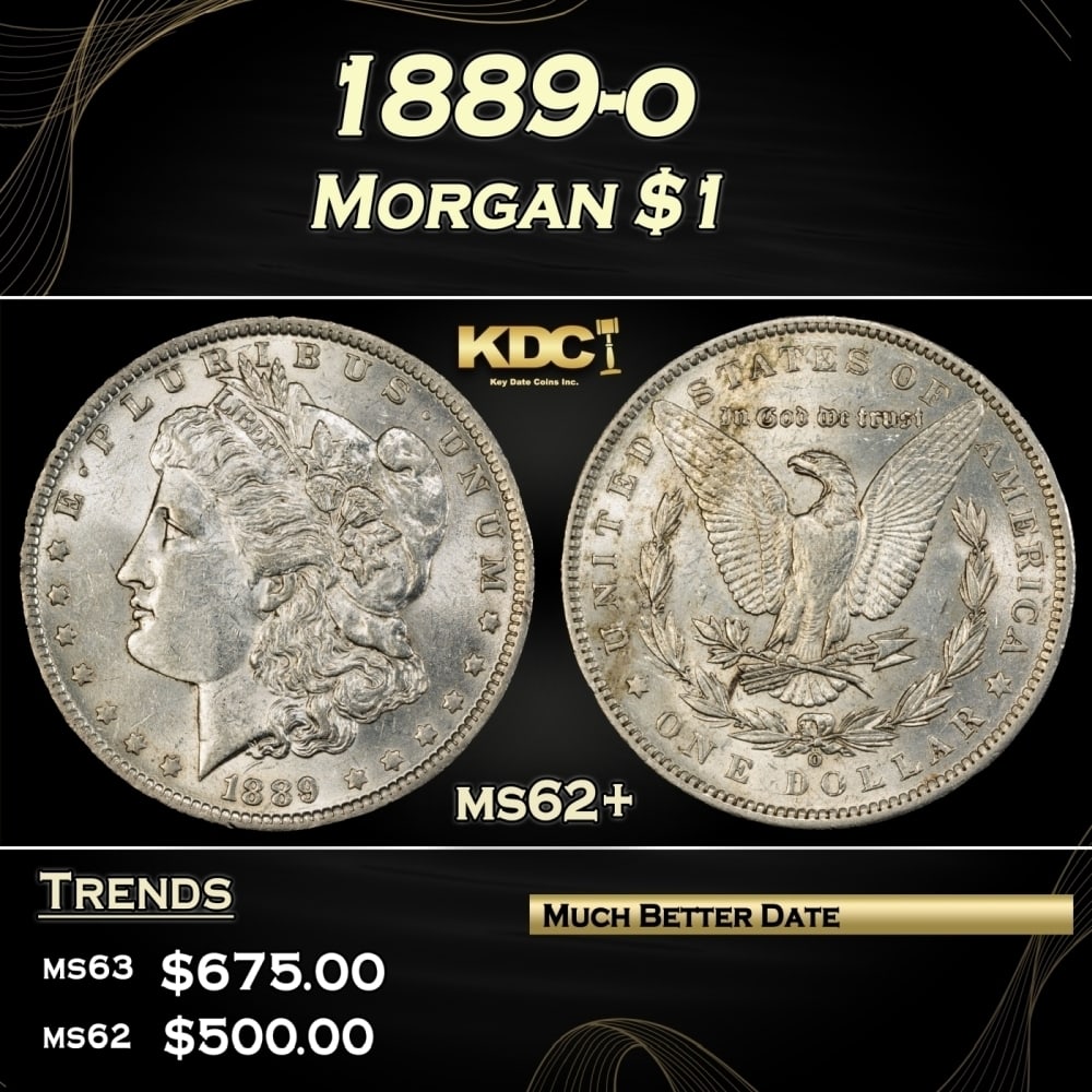 1889-o Morgan Dollar $1 Grades ms62+ (1 of 3)