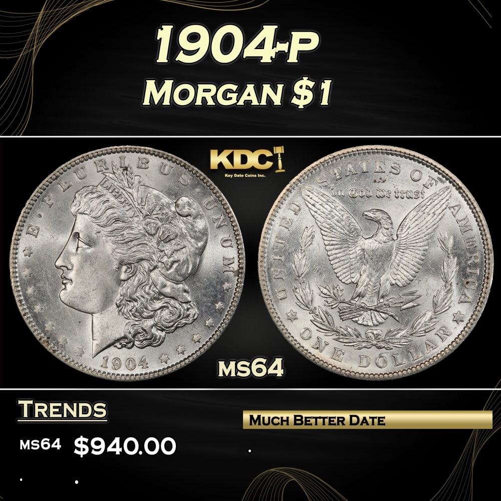 1904-p Morgan Dollar $1 Grades ms64: 1904-p Morgan Dollar $1 Grades ms64. 0