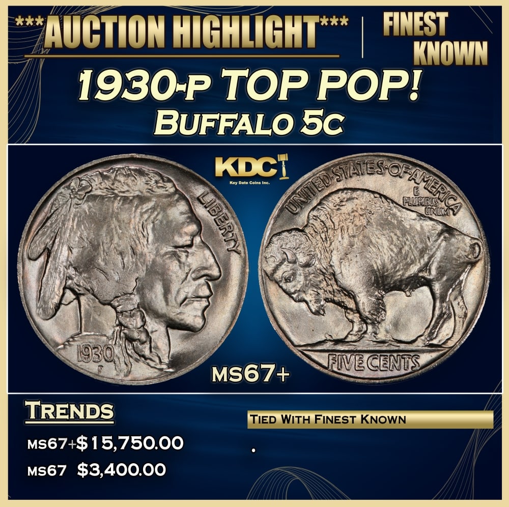 1930-p Buffalo Nickel TOP POP! 5c ms67+ SEGS: 1930-p TOP POP! Buffalo Nickel 5c ms67+ SEGS. 0