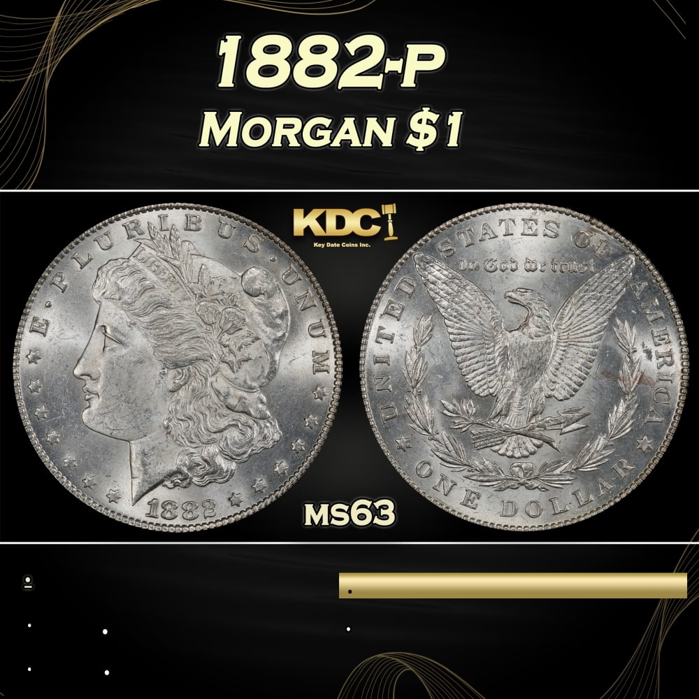 1882-p Morgan Dollar $1 Grades ms63 (1 of 3)