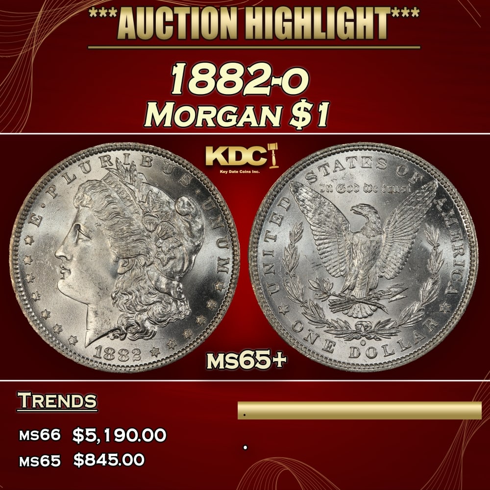 1882-o Morgan Dollar $1 ms65+ SEGS: 1882-o Morgan Dollar $1 ms65+ SEGS. 0