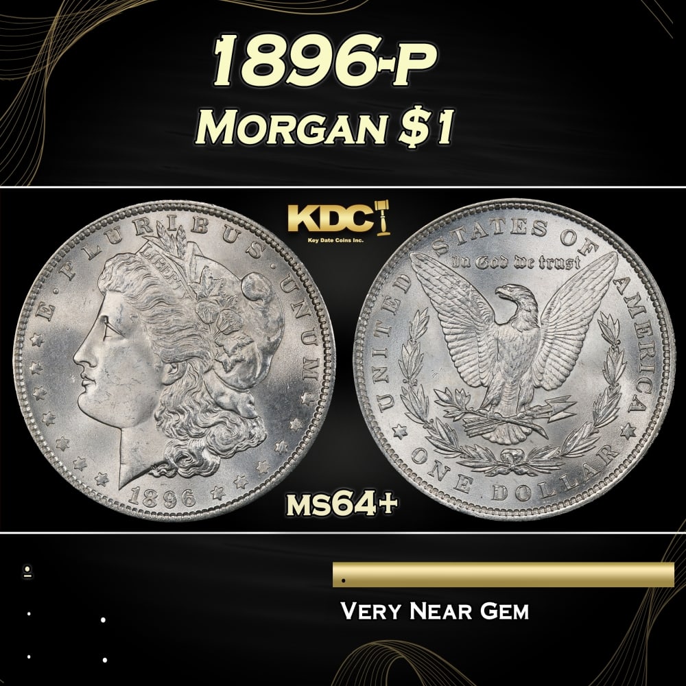 1896-p Morgan Dollar $1 Grades ms64+ (1 of 3)