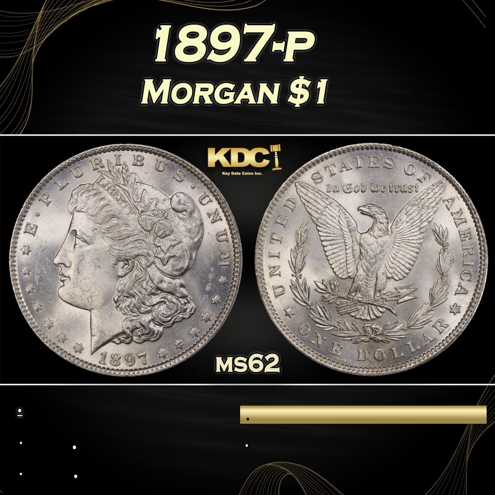 1897-p Morgan Dollar $1 Grades ms62 (1 of 3)