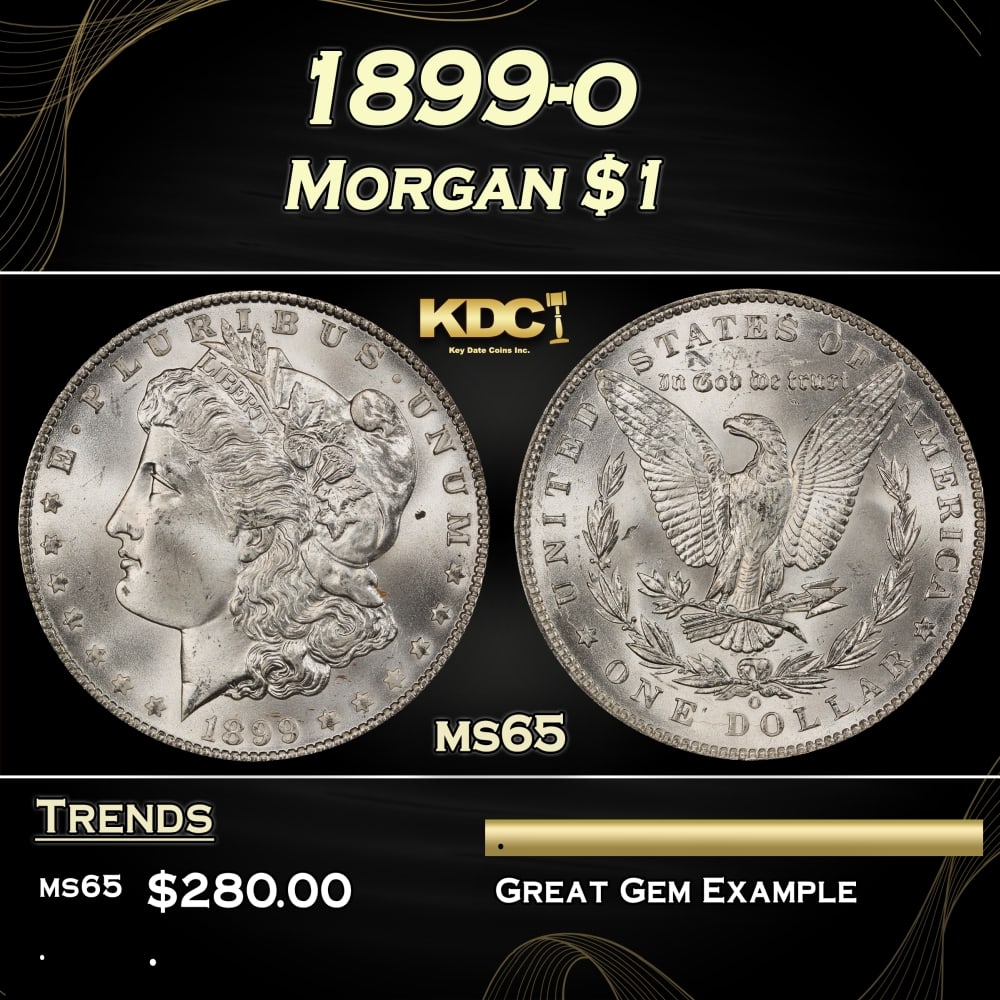 1899-o Morgan Dollar $1 Grades ms65 (1 of 3)