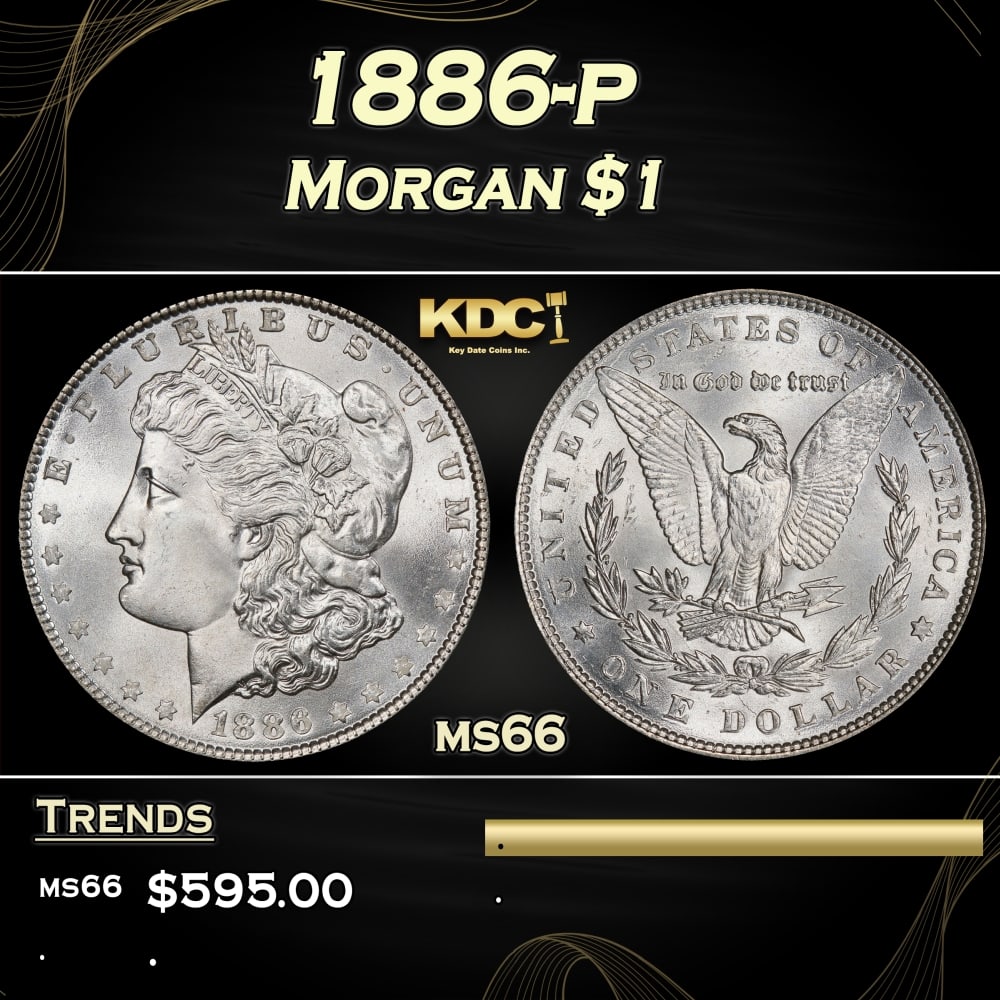 1886-p Morgan Dollar $1 Grades ms66 (1 of 3)
