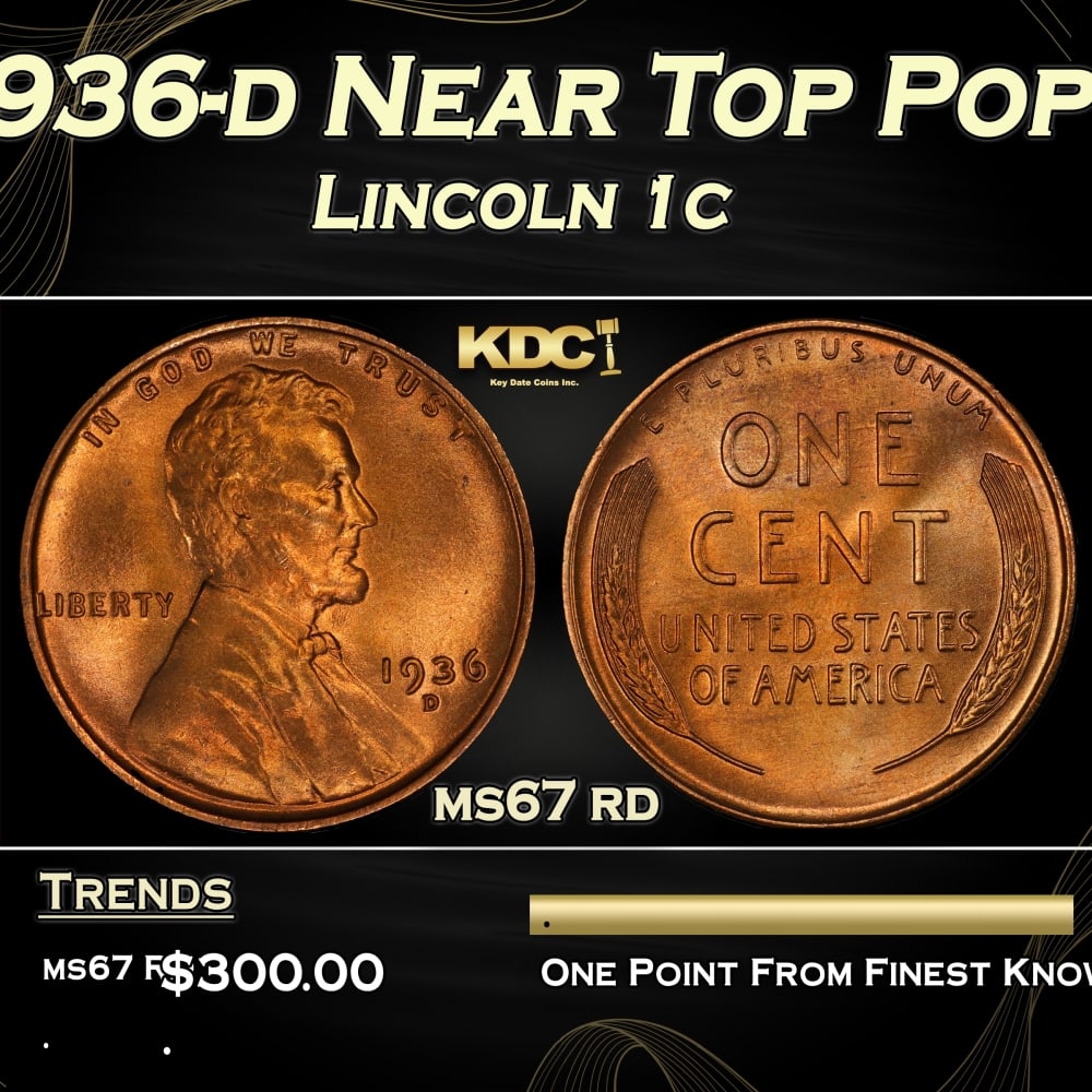 1936-d Lincoln Cent Near Top Pop 1c ms67 rd SEGS: 1936-d Near Top Pop Lincoln Cent 1c ms67 rd SEGS. 0