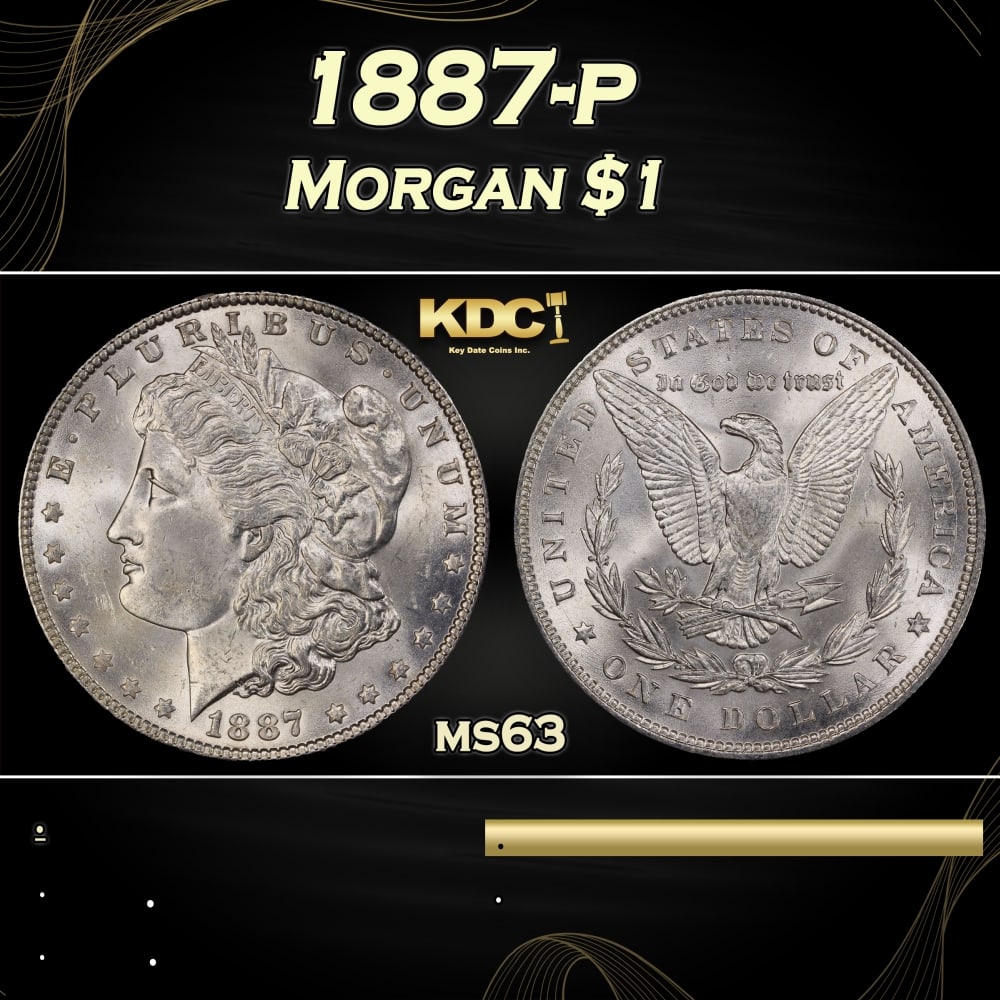 1887-p Morgan Dollar $1 Grades ms63 (1 of 3)