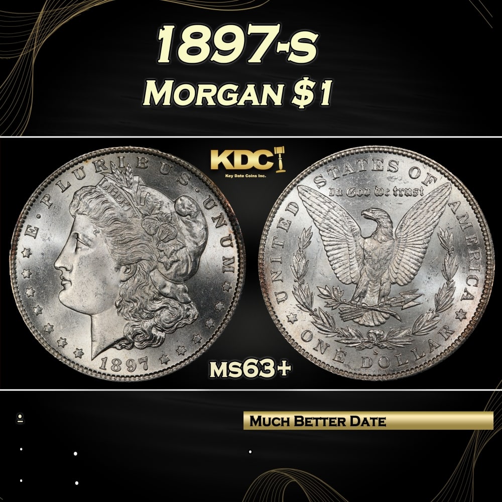 1897-s Morgan Dollar $1 Grades ms63+ (1 of 3)