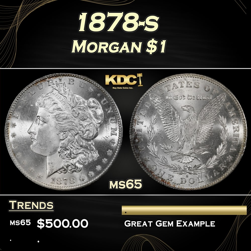 1878-s Morgan Dollar $1 Grades ms65 (1 of 3)