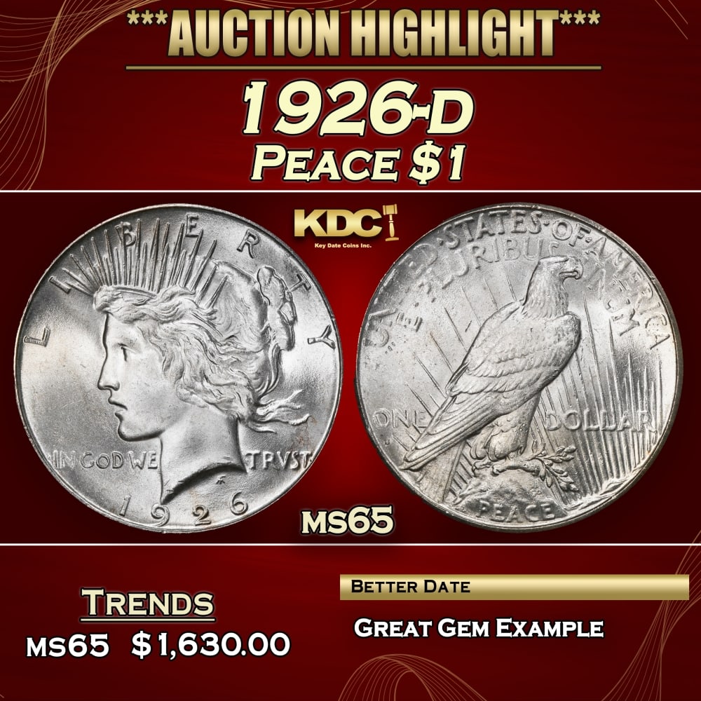1926-d Peace Dollar $1 ms65 SEGS (1 of 3)