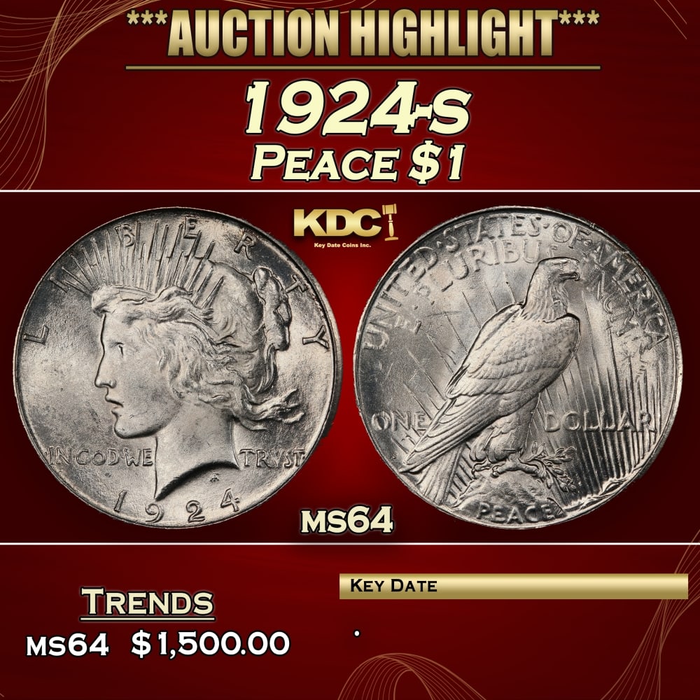 1924-s Peace Dollar $1 ms64 SEGS (1 of 3)