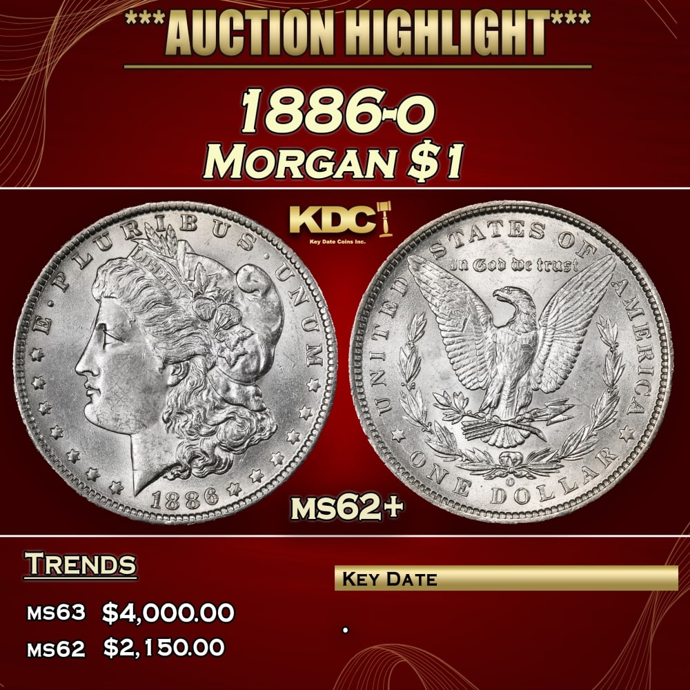 1886-o Morgan Dollar $1 ms62+ USCG: 1886-o Morgan Dollar $1 ms62+ USCG. 0