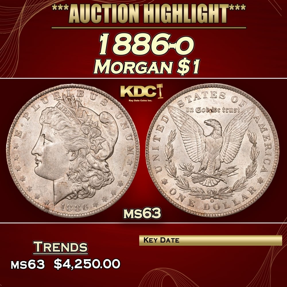 1886-o Morgan Dollar $1 ms63 USCG (1 of 3)