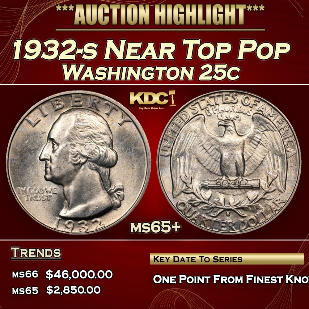 1932-s Washington Quarter Near Top Pop 25c ms65+ SEGS (1 of 3)