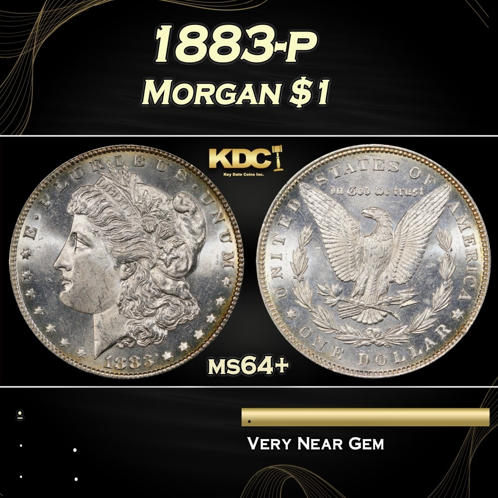 1883-p Morgan Dollar $1 Grades ms64+ (1 of 3)