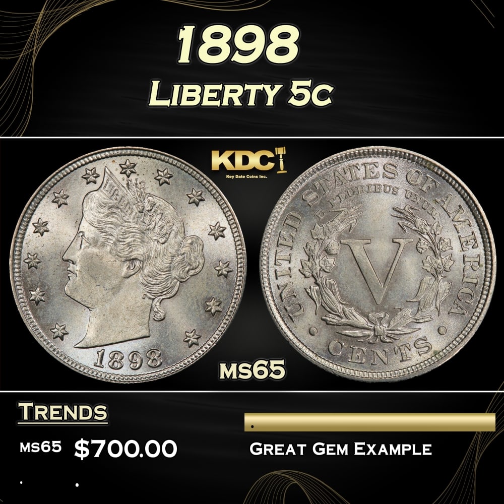 1898 Liberty Nickel 5c Grades ms65: 1898 Liberty Nickel 5c Grades ms65. 0