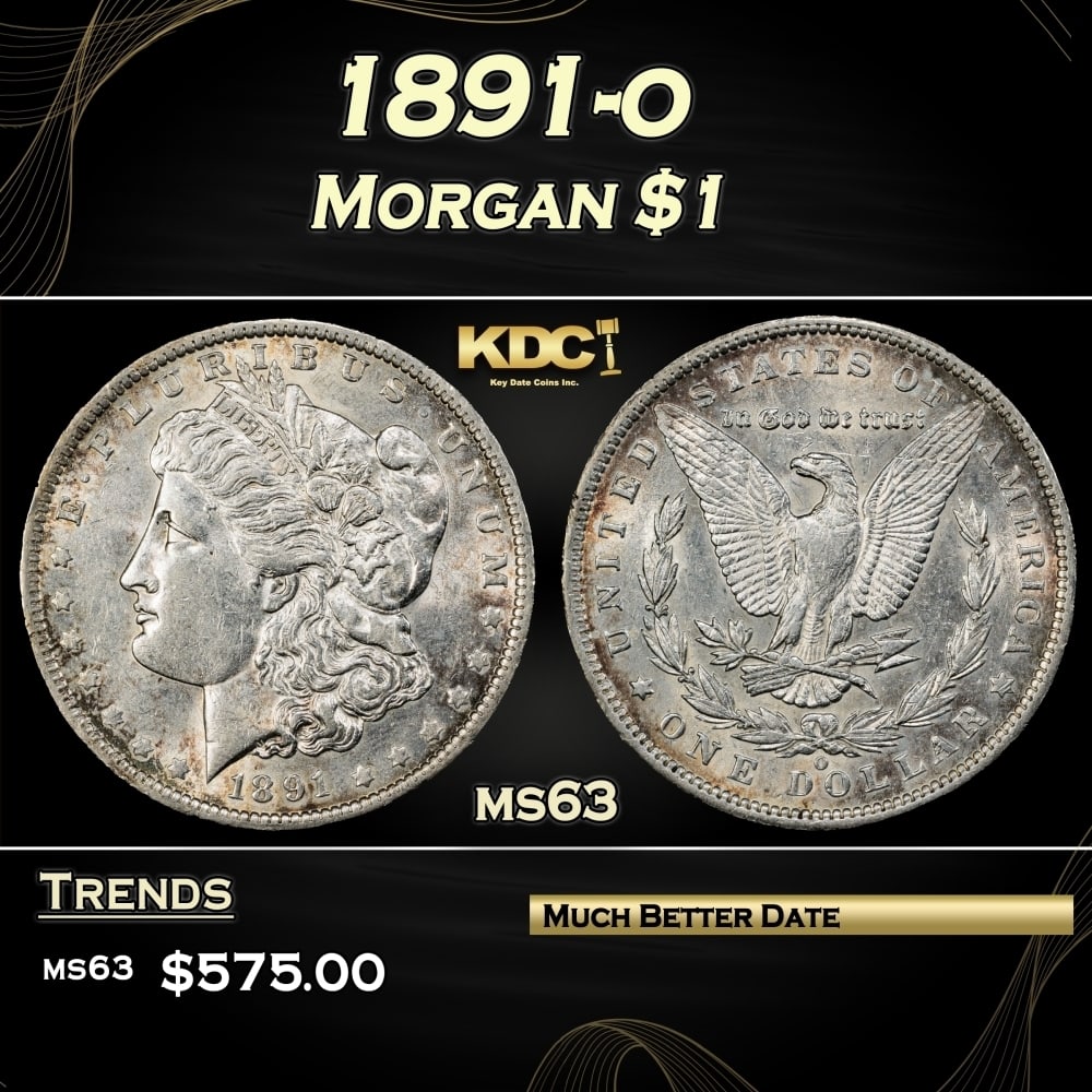 1891-o Morgan Dollar $1 Grades ms63 (1 of 3)