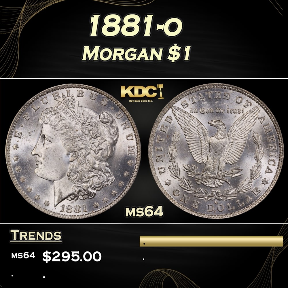 1881-o Morgan Dollar $1 Grades ms64 (1 of 3)