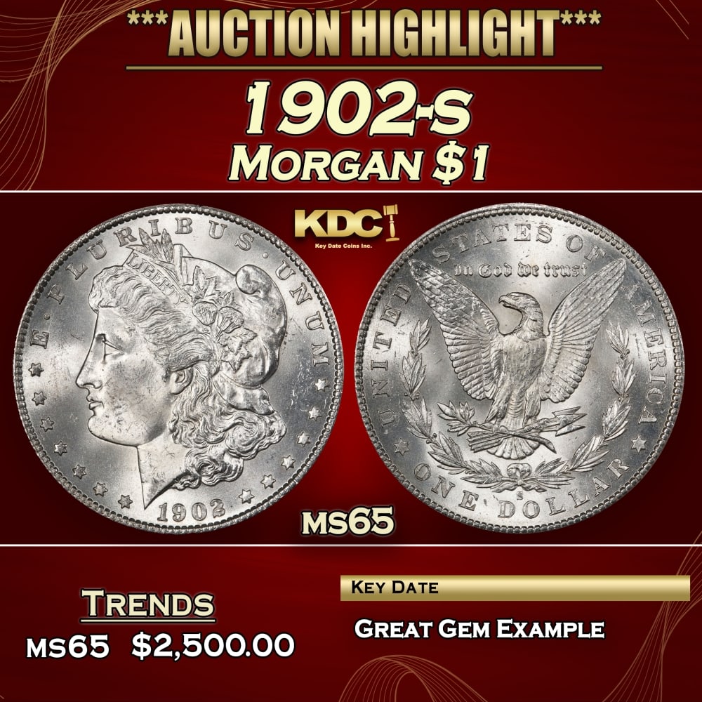 1902-s Morgan Dollar $1 ms65 SEGS (1 of 3)