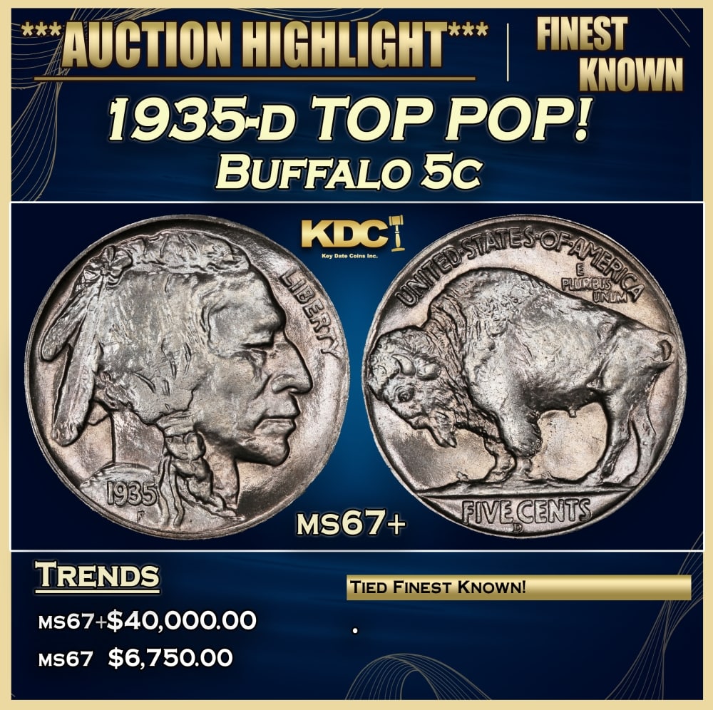 1935-d Buffalo Nickel TOP POP! 5c ms67+ SEGS (1 of 4)