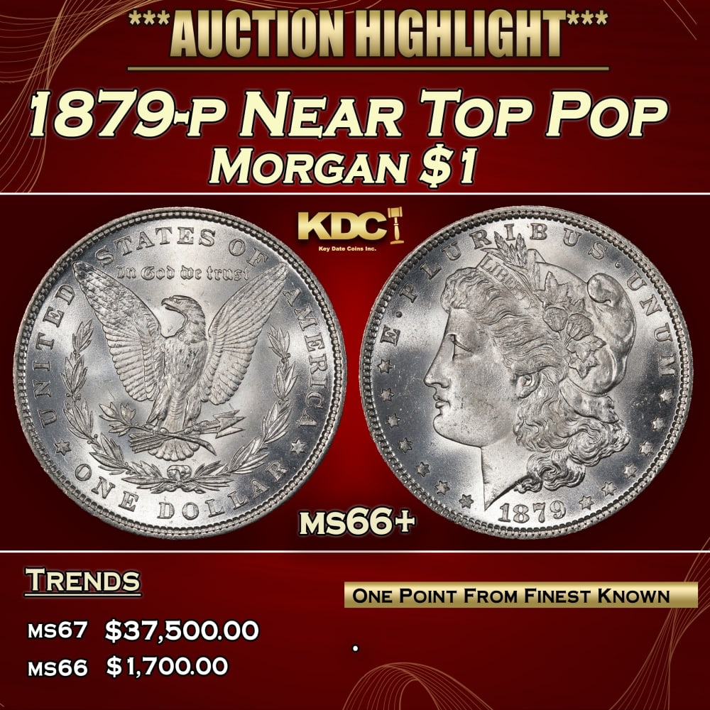 1879-p Morgan Dollar Near Top Pop $1 ms66+ SEGS: 1879-p Near Top Pop Morgan Dollar $1 ms66+ SEGS. 0