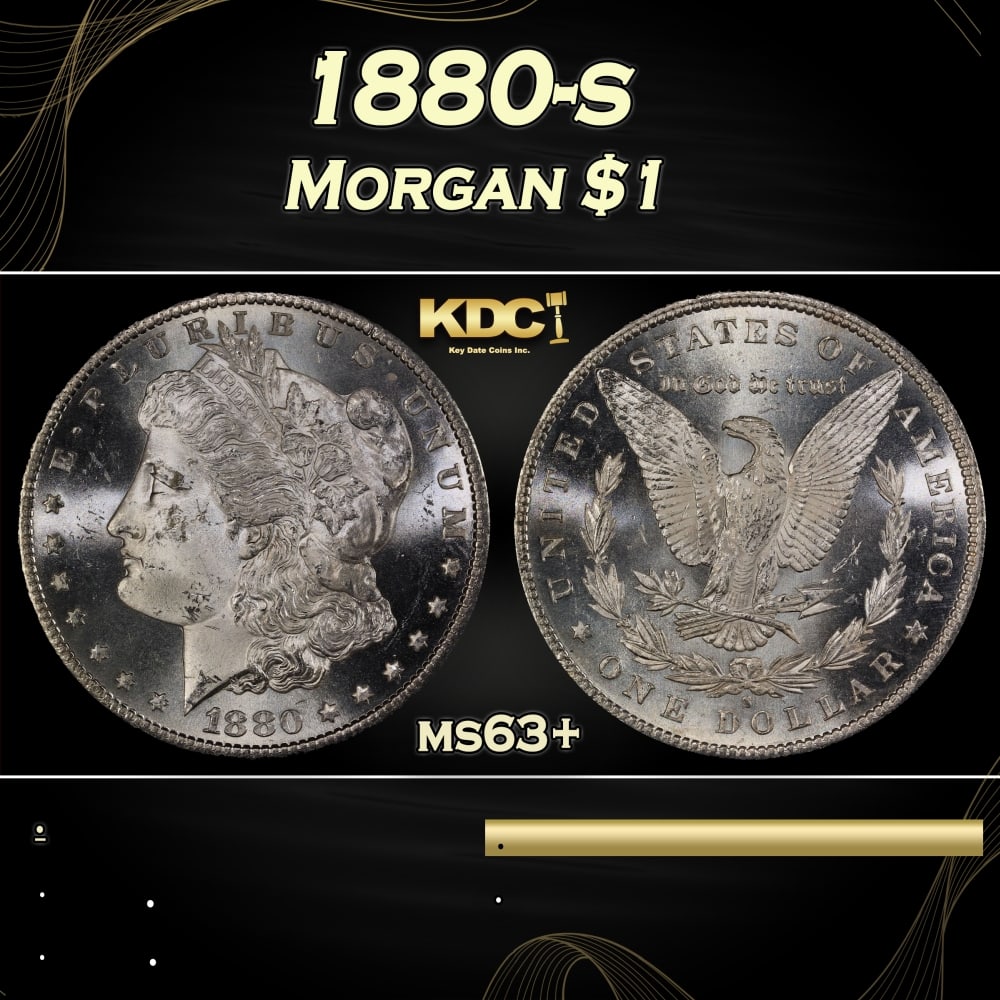 1880-s Morgan Dollar $1 Grades ms63+ (1 of 3)