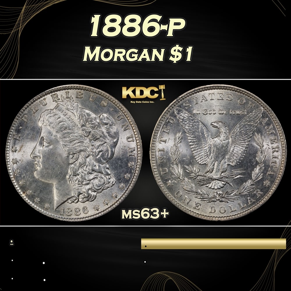 1886-p Morgan Dollar $1 Grades ms63+ (1 of 3)
