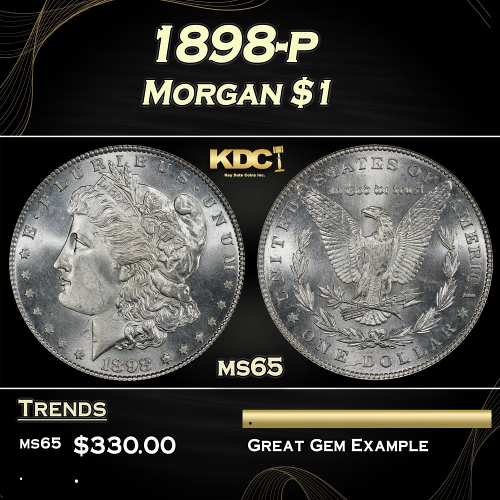 1898-p Morgan Dollar $1 Grades ms65 (1 of 3)
